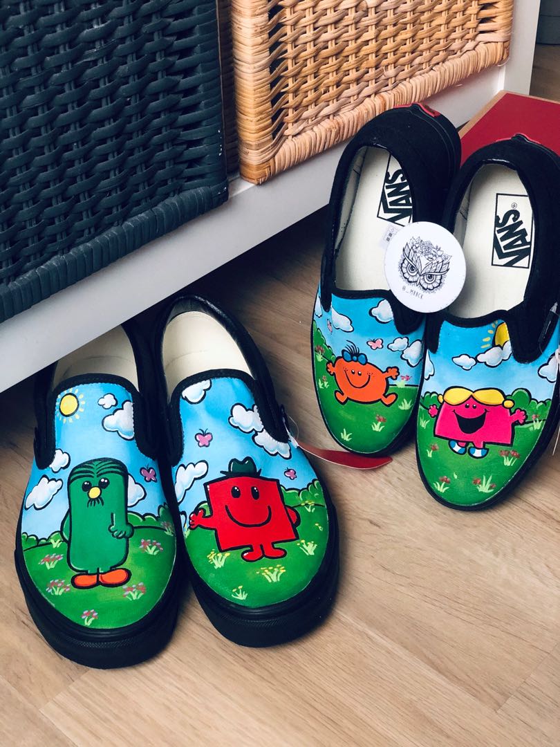 custom painted vans slip ons
