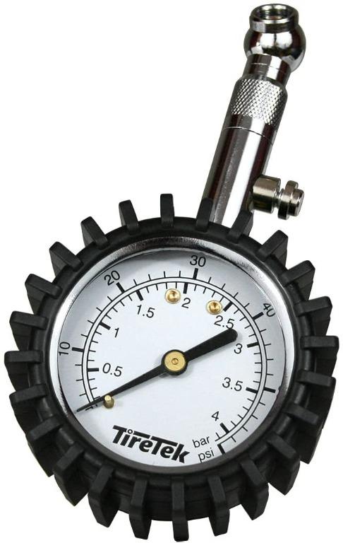 F158 TireTek Tyre Pressure Gauge 0-60 PSI I bar – Accurate ANSI Certified Tyre  Gauge for Car, Bike and Motorcycle, Sports Equipment, Bicycles  Parts,  Parts  Accessories on Carousell