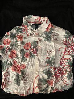 Forever 21 - Floral Pink crop top