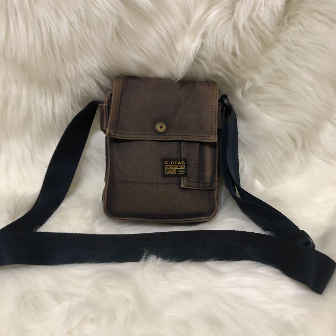 G star raw faded denim slingbag, Fesyen 