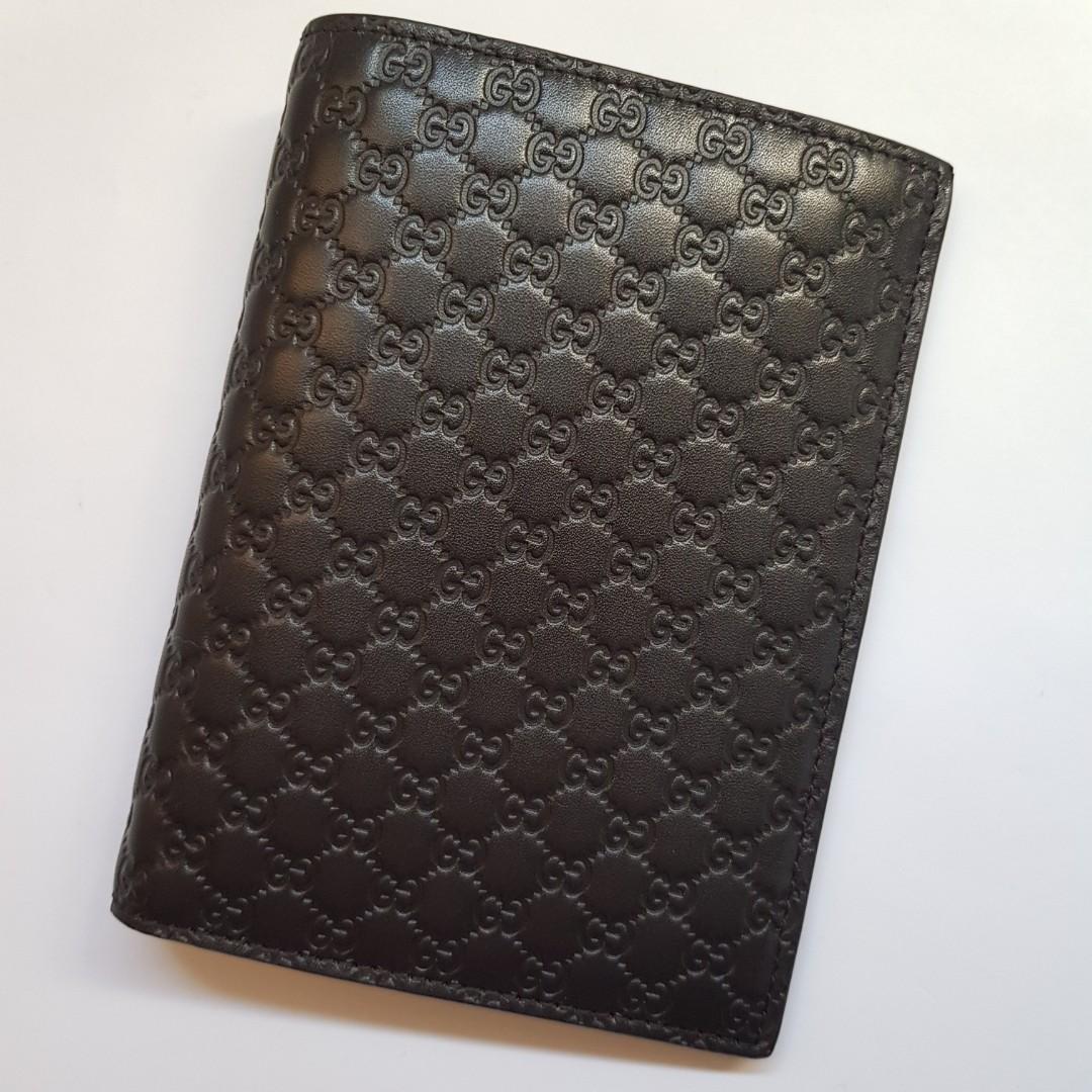 Gucci Micro Guccissima Brown Leather Passport Holder Wallet
