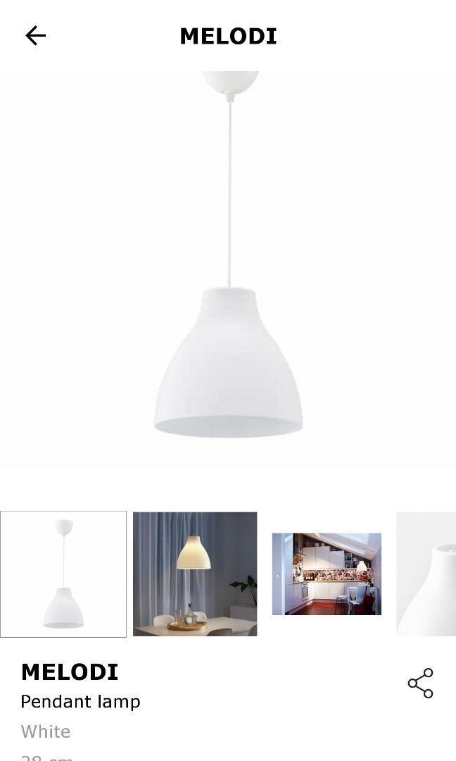 IKEA MELODI PENDANT LAMP 28CM Furniture Home Living Home Decor