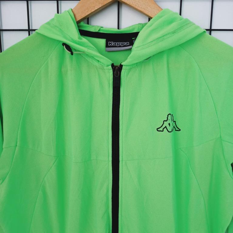 Neon green kappa hoodie shop