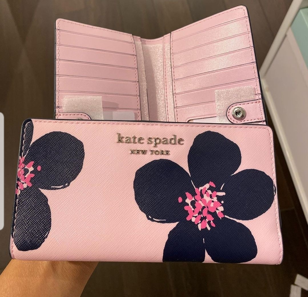 Kate spade large slim bifold wallet grand flora Women s Fashion