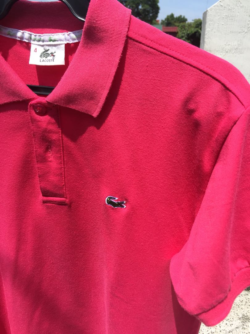 Lacoste Polo Shirt Fuchsia pink, Men's Tops & Sets, Tshirts Polo Shirts on Carousell