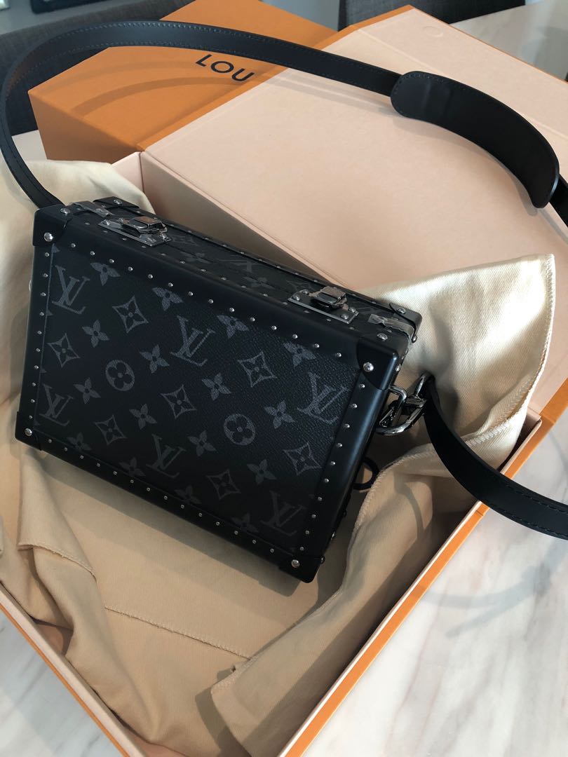 Louis Vuitton LV box clutch hard trunk, Men's Fashion, Bags, Sling