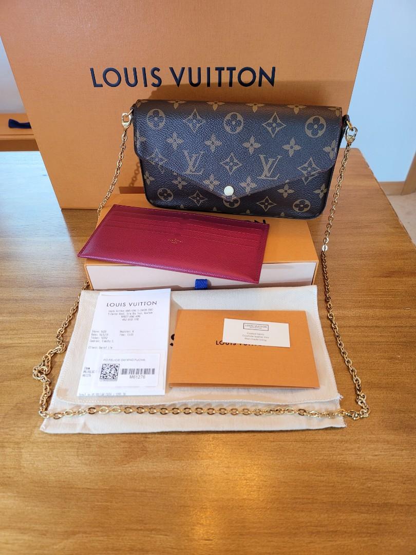 LOUIS VUITTON LOUIS VUITTON Pochette Felicie Chain Shoulder Bag M61276  Monogram Canvas Fuchsia M61276