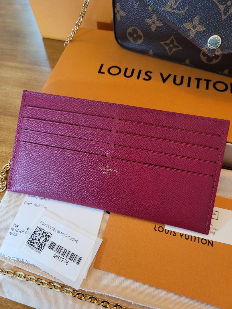 Louis Vuitton Pochette Felicie Card Holder Insert Calfskin Rose