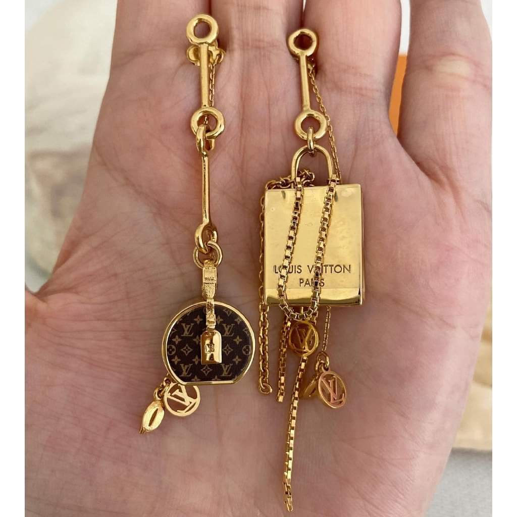 Louis Vuitton LV Monogram Mismatched Earrings, Luxury, Accessories on  Carousell
