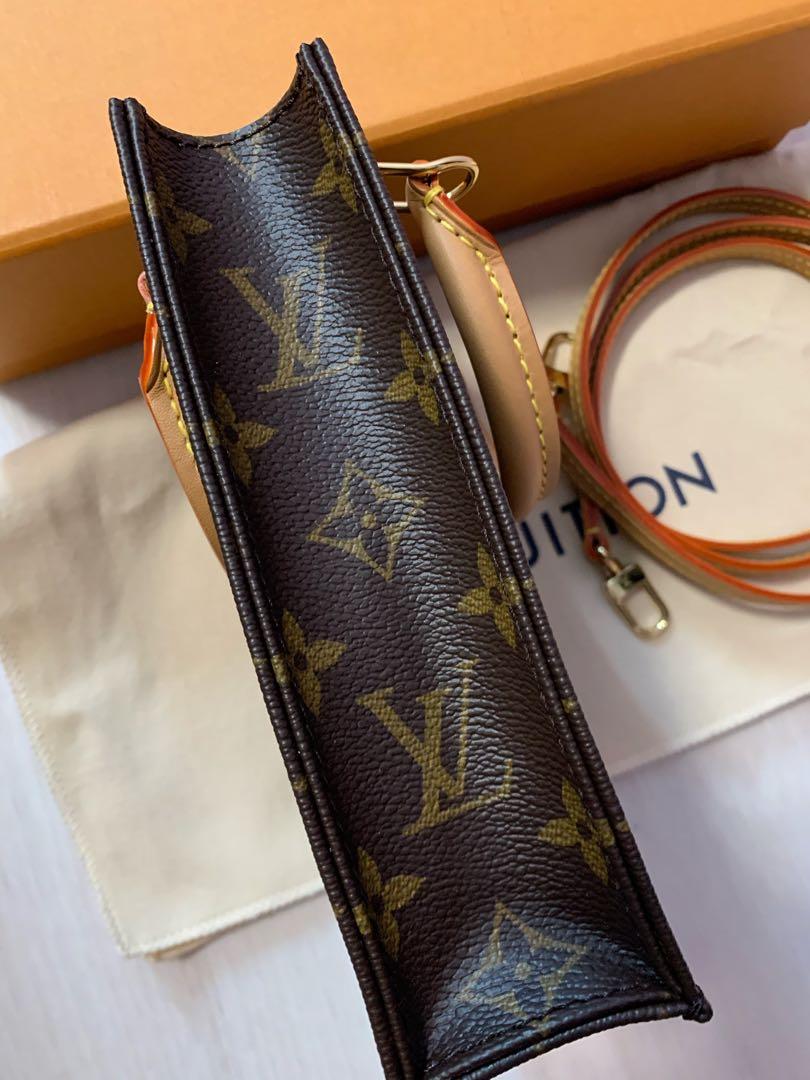 Louis Vuitton Brown Monogram Coated Canvas Petit Sac Plat Gold Hardware, 2020, Womens Handbag