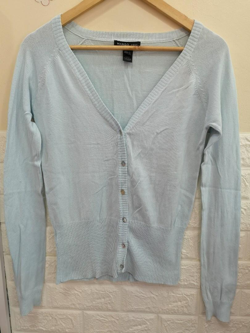 pale blue cardigan
