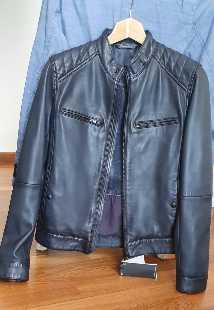 New Leather Jacket from Massimo Dutti, Men's Fashion, Coats 