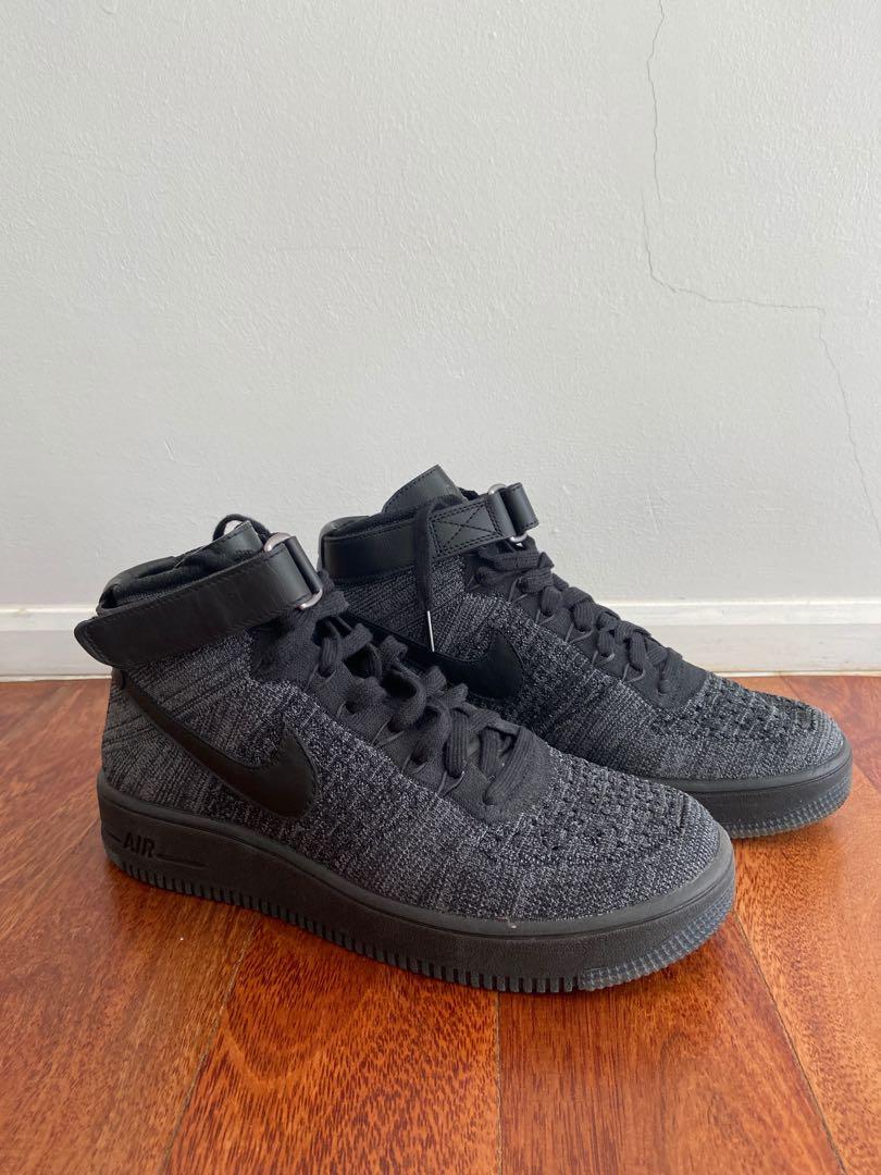 nike air force 1 ultra flyknit mid black grey