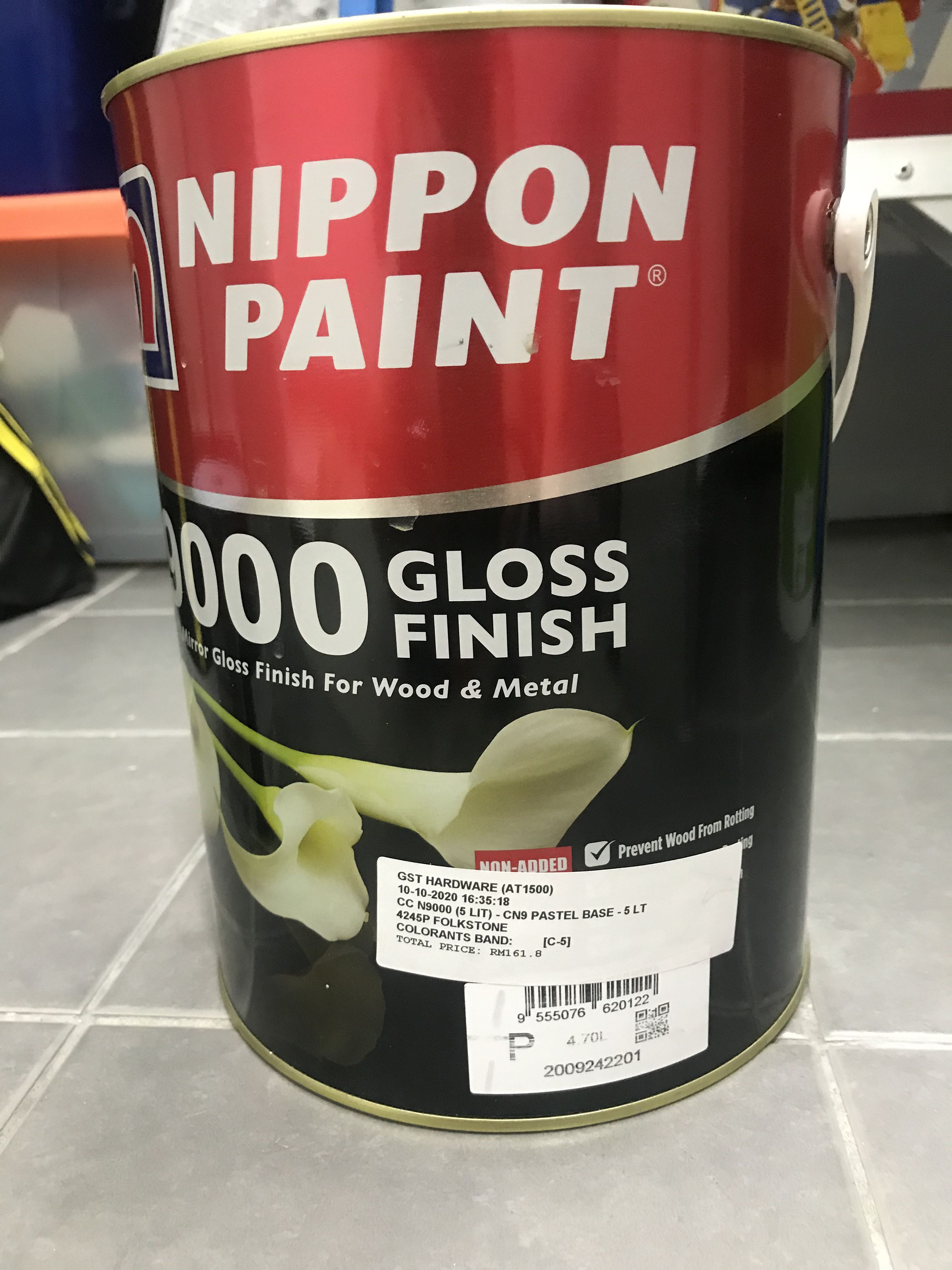 Nippon 9000 Gloss Finish Paint 4.7L Folkstone 4245P, Furniture & Home
