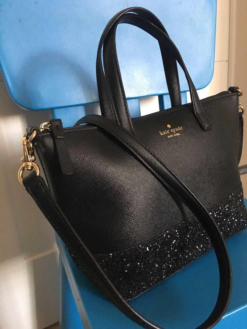 PRELOVED] Kate Spade glitter handbag ♠️, Luxury, Bags & Wallets on Carousell