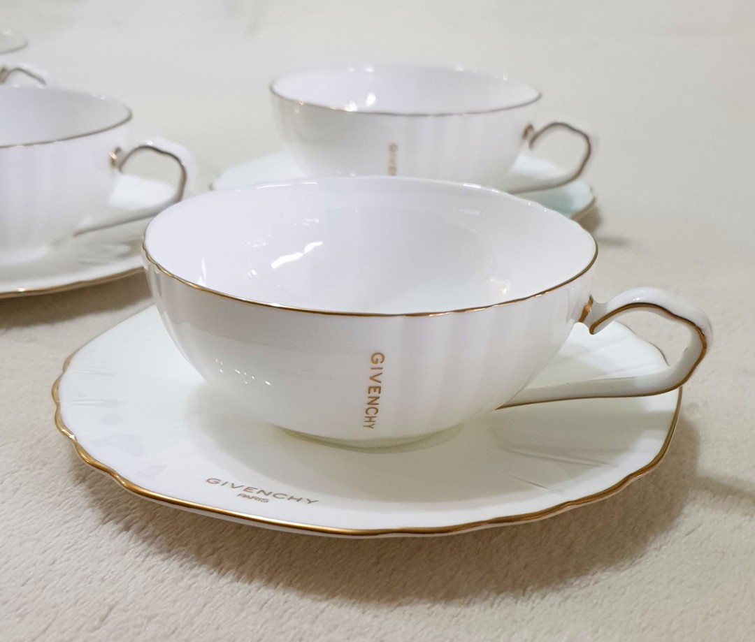 Rare Givenchy Wide Mouth with Gold Lining Tea Cups Set, TV & Home ...
