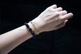 Raw Black Tourmaline + Smoky Quartz Bracelet
