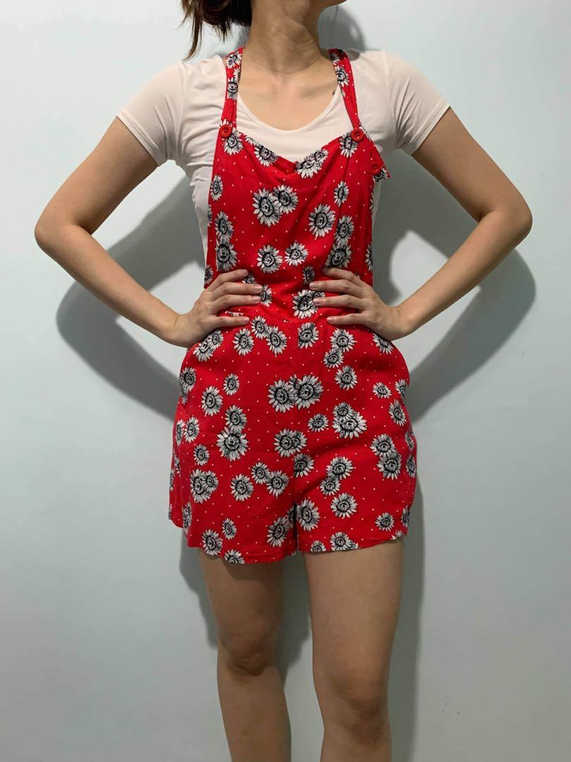 Red white romper Clearance