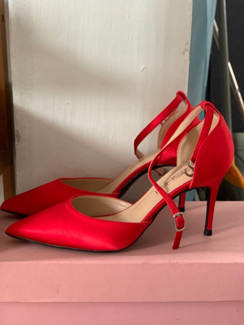 red strap heels