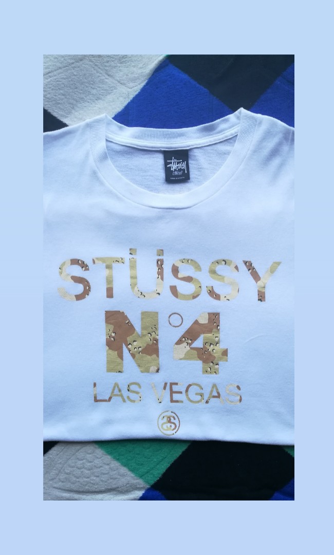 Stussy N4 Las Vegas camo tshirt shirt✔️, Men's Fashion, Tops