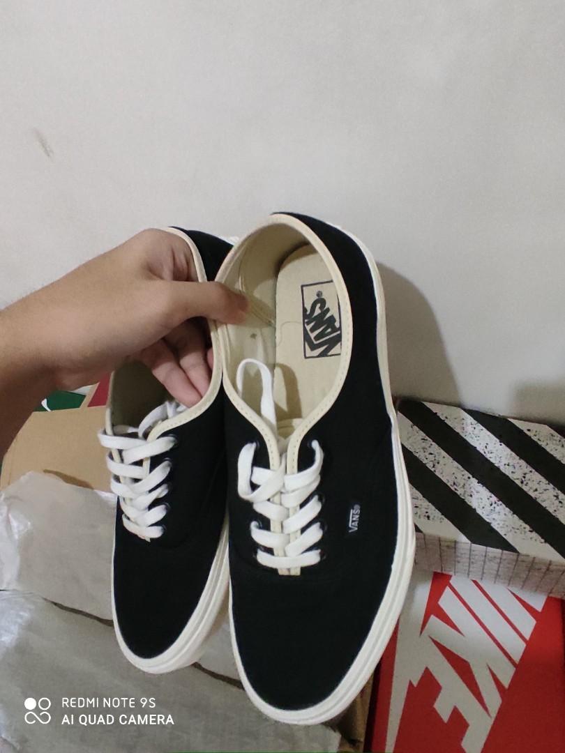 Vans authentic black bone deals