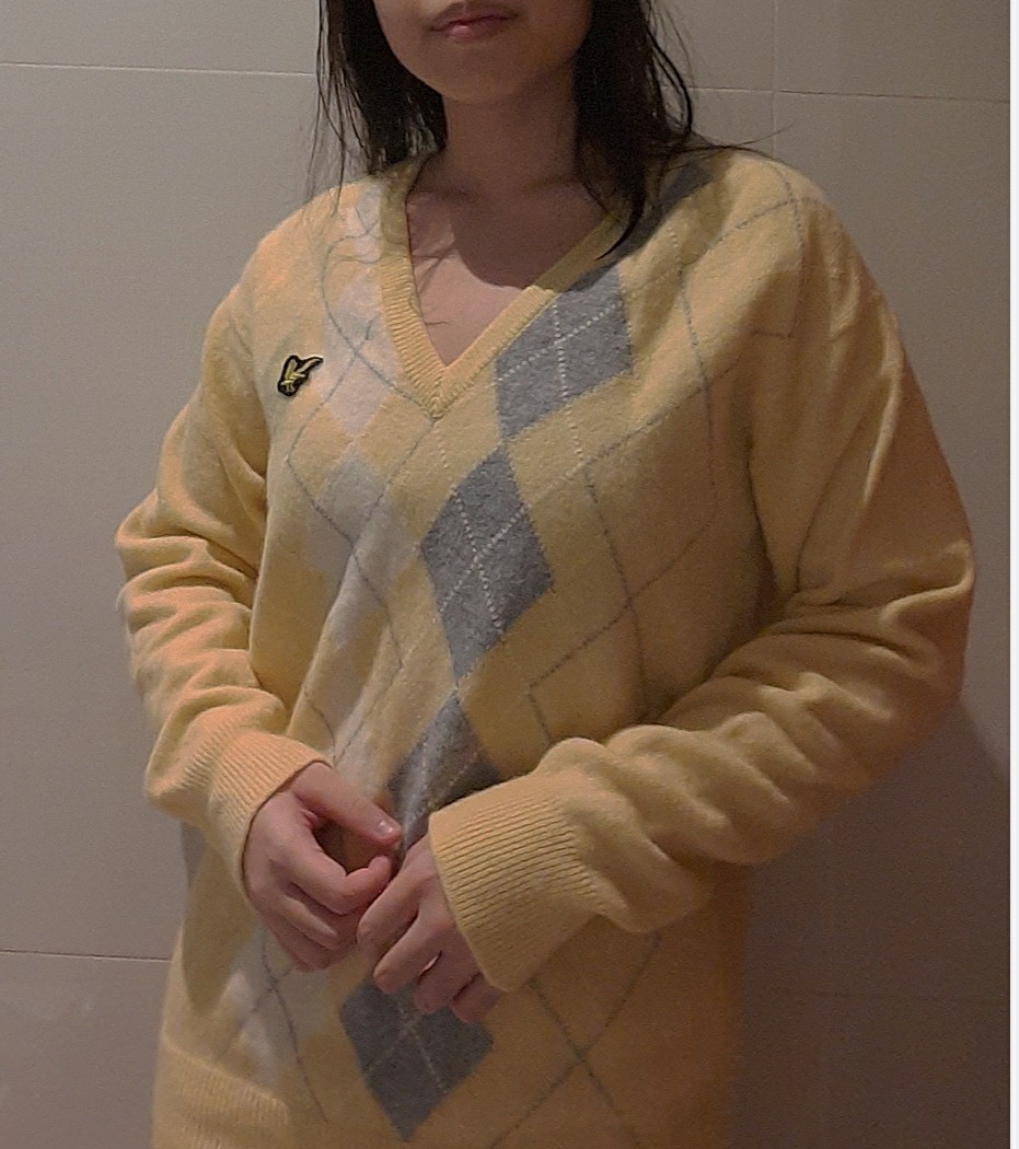Yellow sales argyle sweater