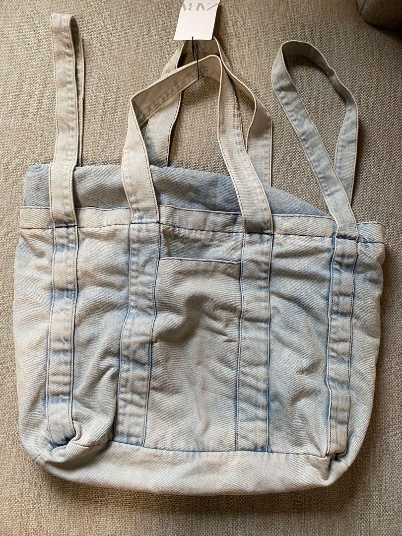 NWT ZARA denim tote bag, Women's Fashion, Bags & Wallets, Tote Bags on
