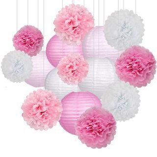 15 Pieces Decorations Flower Ball Paper Lanterns Set Party Wedding/Birthday/Festival