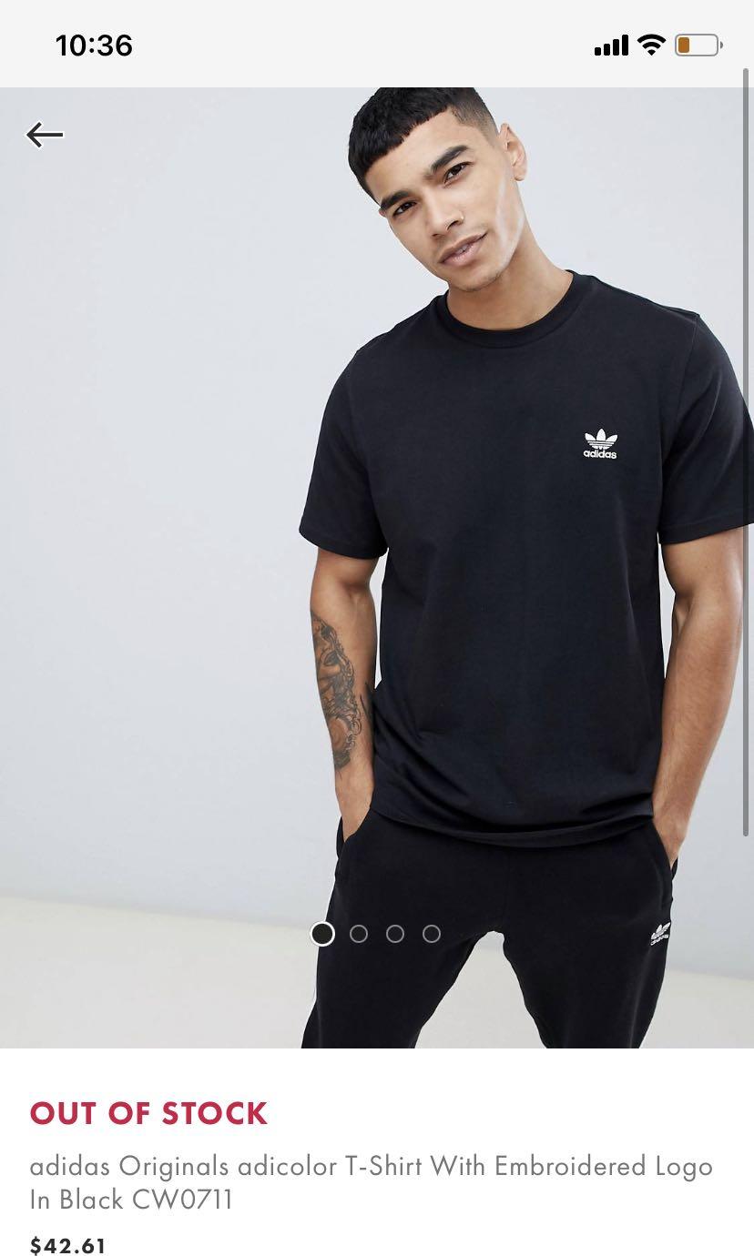 Adidas originals adicolour t shirt with embroidered logo in black Men s Fashion Tops Sets Tshirts Polo Shirts on Carousell