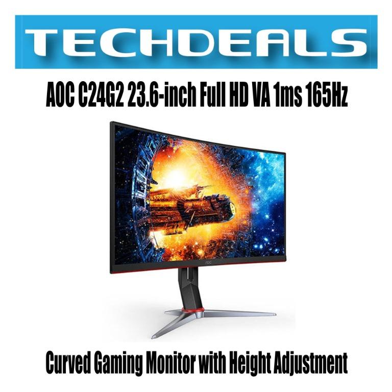 Aoc C24g2 23 6 Inch Full Hd Va 1ms 165hz Curved Gaming Monitor With Height Adjustment Computers Tech Parts Accessories Monitor Screens On Carousell