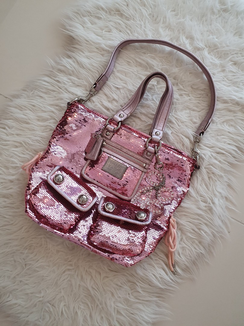 Coach | Bags | Coach Poppy Limited Edition Rare Sequin Spotlight In Silver  With Matching Pouch | Poshmark