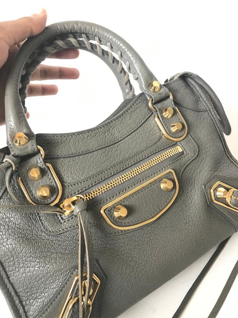 Balenciaga mini discount city gris acier