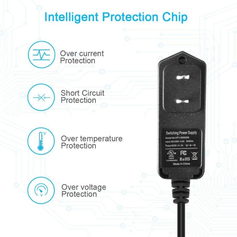 [BNIB] BOLWEO (HTY-0500200) Universal 5V/2A Power Supply Adapter, AC to ...