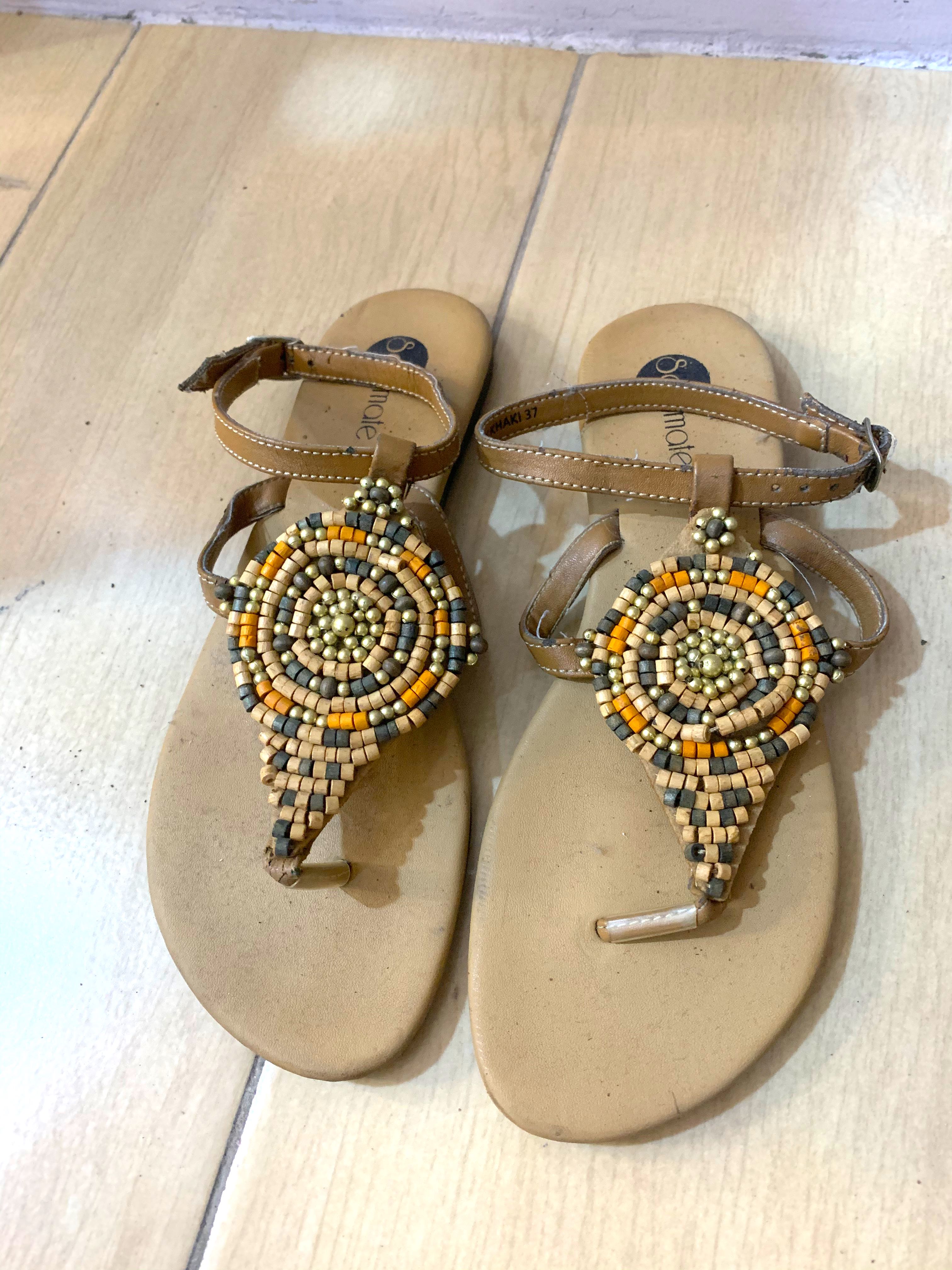 Boho beaded sandals cheap