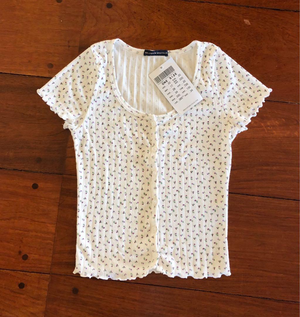 Brandy Melville Zelly Ruffle Top Women S Fashion Tops Others Tops On Carousell