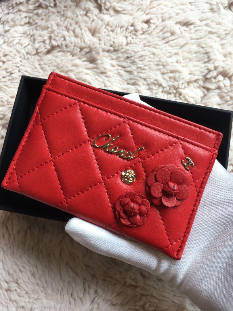Chanel Camellia CC Card Holder, Luxury, Accessories on Carousell