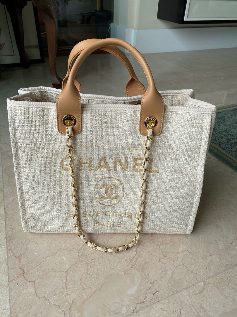Chanel Deauville Tote Medium, Women's Fashion, Bags & Wallets, Tote Bags on  Carousell