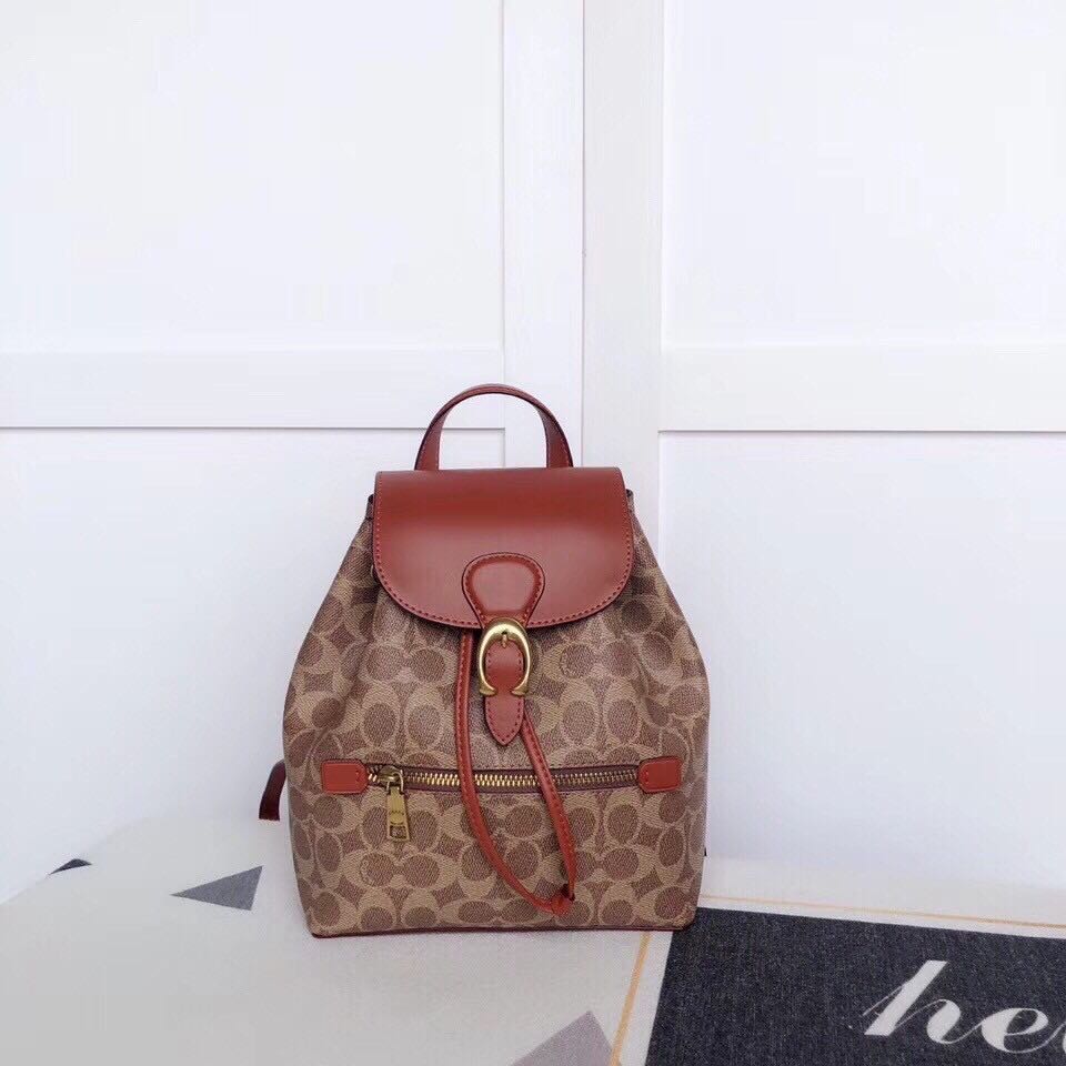 coach evie backpack 22 PEBBLE MINI RED Womens Cole Haan Alexandria Small Flap Leather Backpack Coach kleo backpack in -