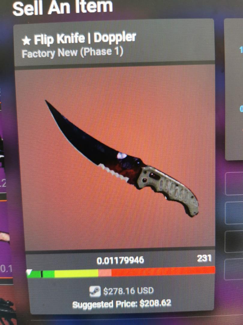 CSGO Flip Knife Doppler Phase 1, Video Gaming, Gaming Accessories, Game ...
