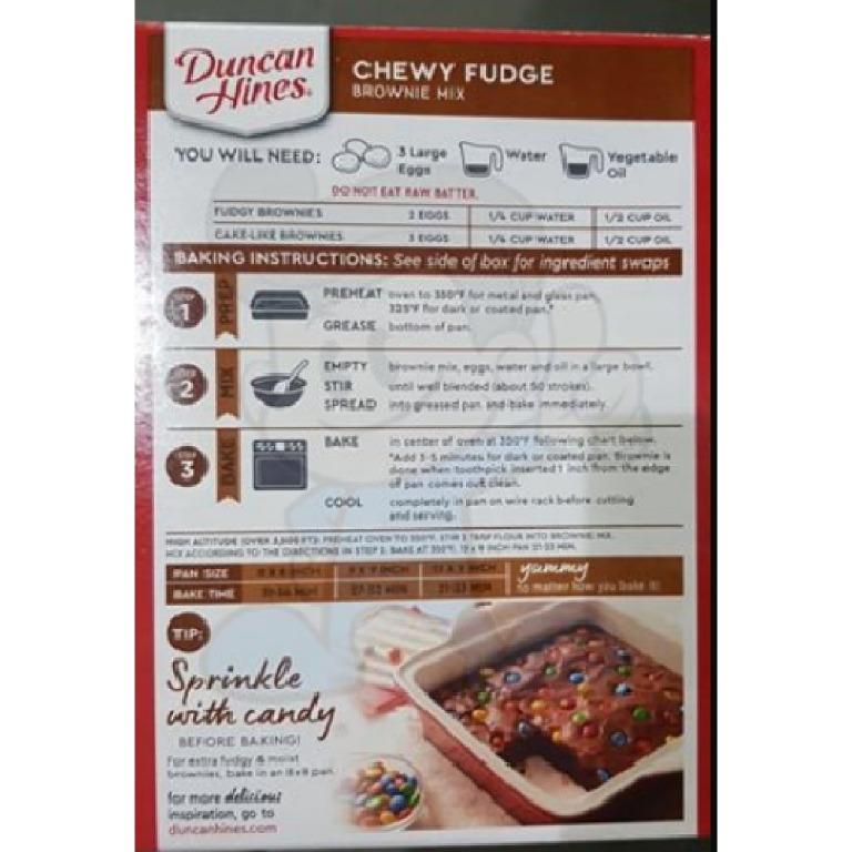 Duncan Hines Chewy Fudge Brownie Mix 2 X 520g Food Drinks Local Eats Snacks Desserts On Carousell