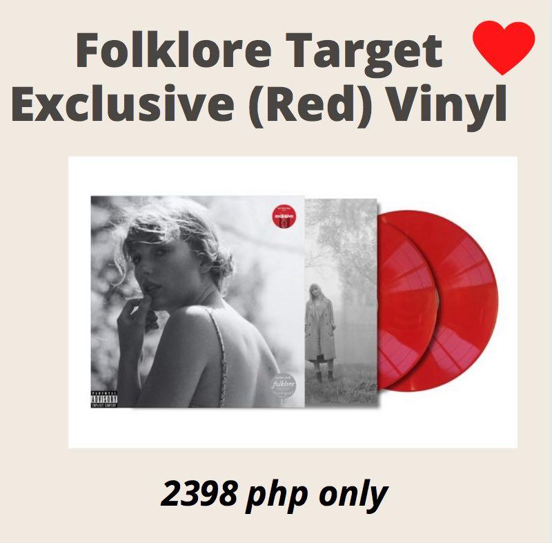 Folklore Target Exclusive Red Vinyl (Category: Vinyls) located in Manila. Submitted by stefandraboutique (Listing ID 1043145718, Image 1). Description: Back at it again with the LOWEST-PRICED item for you‼️Folklore Target Exclusive (Red) 2-LP Vinyl available for only 2399 php available for pre-order. Message us to order! ❤️.