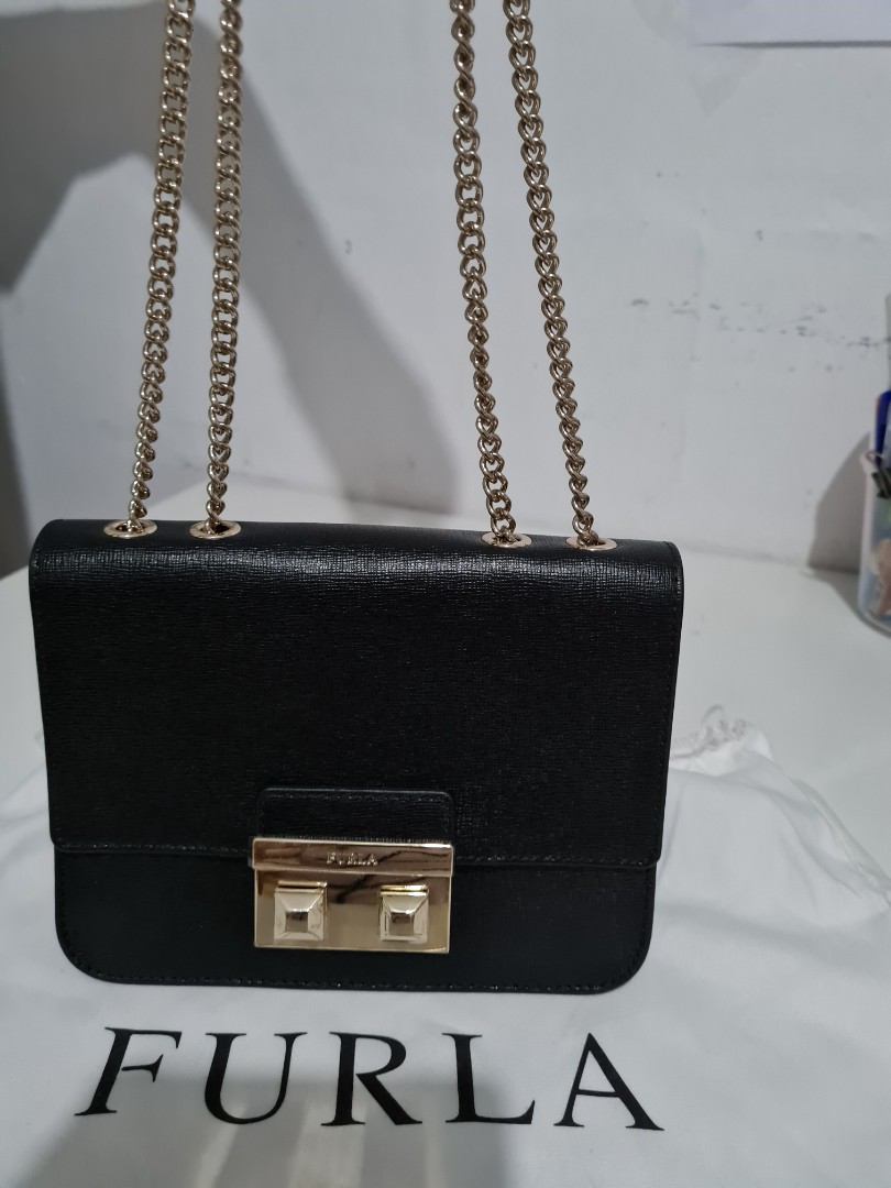 Furla black cheap sling bag
