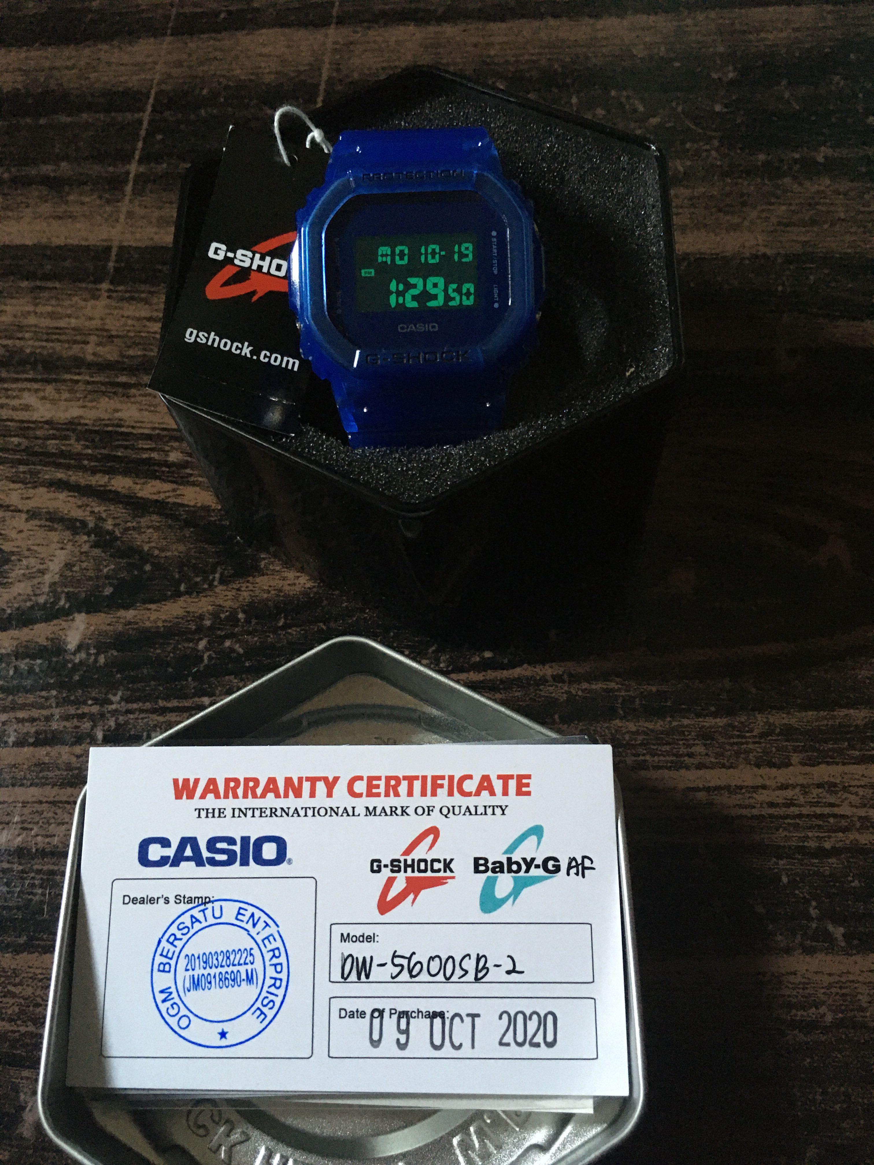 G shock petak shop jelly biru