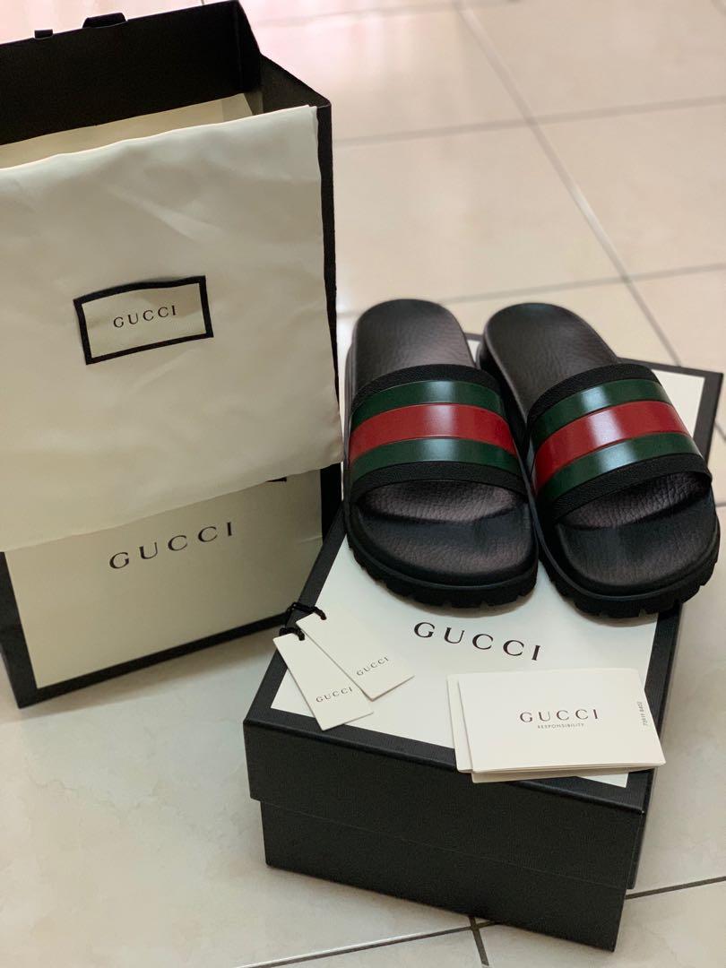 Gucci Slide Sandal Authenthic, Men's Fashion, Footwear, Flipflops and Slides  on Carousell