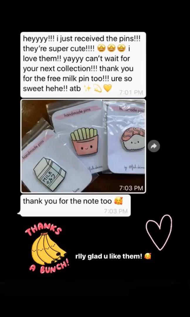 handmade cute food pins hobbies toys stationery craft handmade craft on carousell