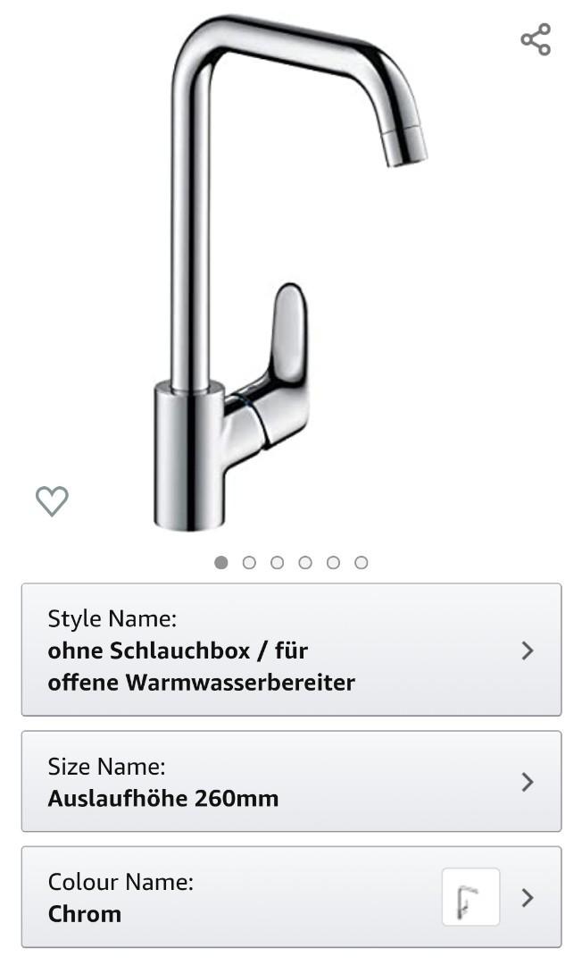 全新hansgrohe水龍頭廚房龍頭water Tap Amazon Focus 260 德國制 家庭電器 廚房電器 打蛋器及廚師機 Carousell