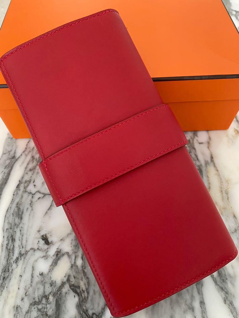Hermes Medor clutch 23 Vermillion Red, Luxury, Bags & Wallets on