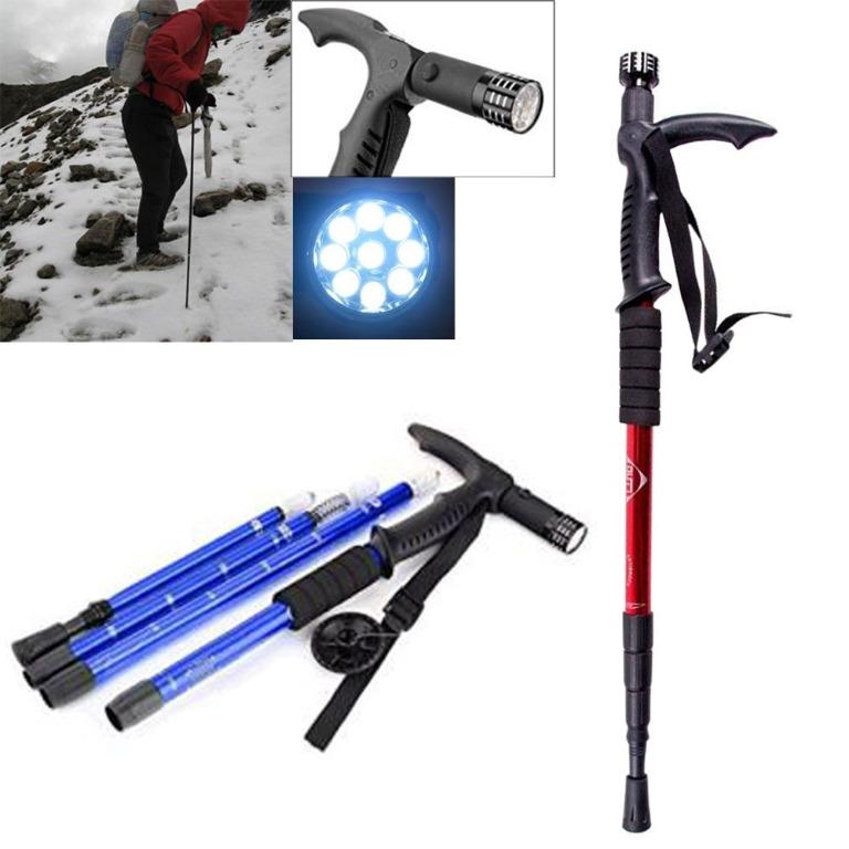 Hongjun Portable LED Flashlight Anti Shock 4 Sectioned Folding Foldable Walking Stick Cane (Category: Other Assistive Aids) located in Manila. Submitted by kiconline (Listing ID 1042973953, Image 2). Description: FEATURES: - Strong and lightweight aluminum body makes it easy to take on treks, walks and travel. - Anti-shock spring mechanism reduces shock and body weight on thighs, knees, shoulders and lower back. - Elegant design and 4-Section adj