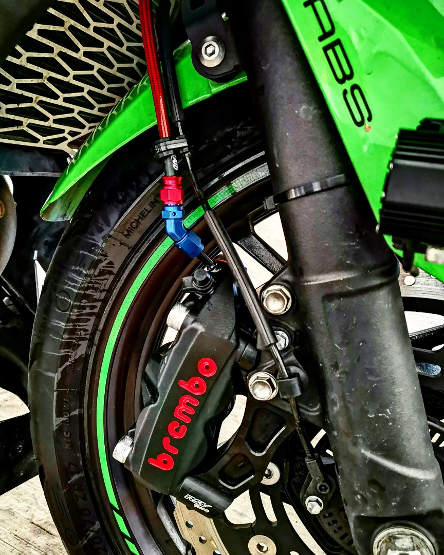 kawasaki ninja400 brembo strato custom teflon braided brake hose brake lines motorcycles motorcycle accessories on carousell