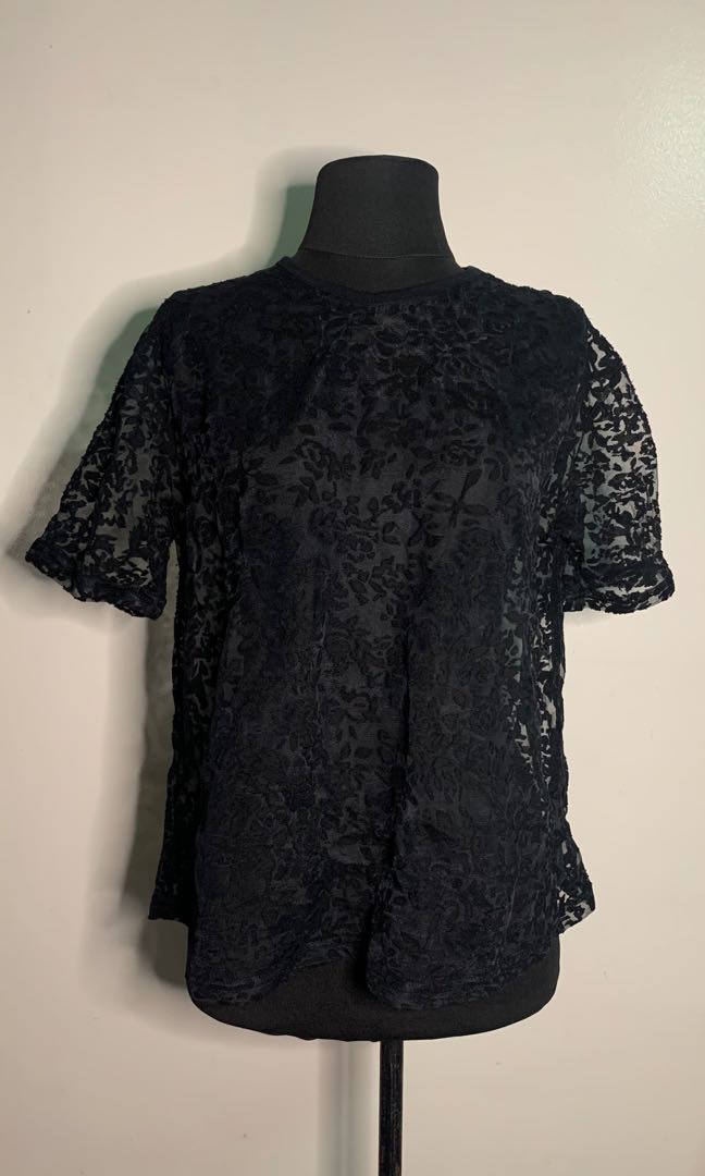 Lace See Through Top, Women's Fashion, Tops, Others Tops on Carousell